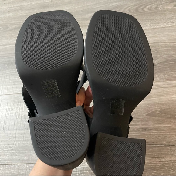 NWOB Free People Pamela Double Stack Platform Heels Sandals Black US 9 - Picture 6 of 7